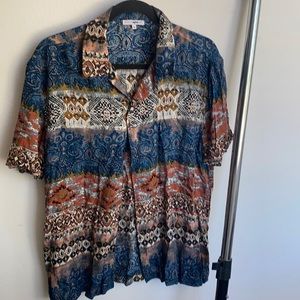 Fashionnova tribal print button down shirt